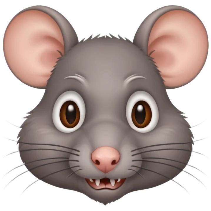 a crazy rat with grey fur emoji