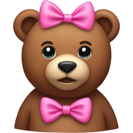A bear with a pink bow emoji