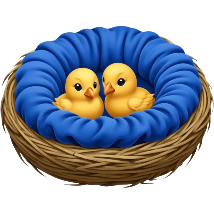 Nest made with blue velvet fabric emoji
