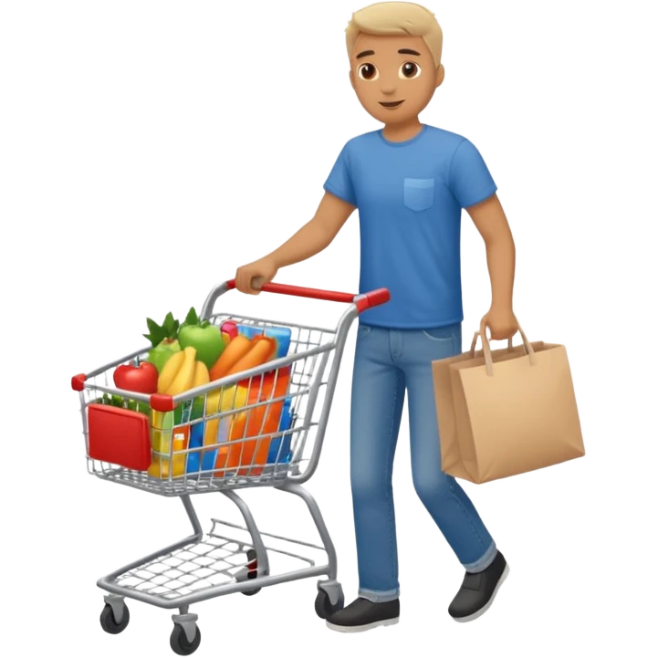 man-with-a-shopping-cart-full-body emoji