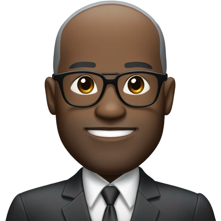 deon sanders with round face and suit and glasses and buzz cut and small eyes and over 50 small gray bearded receding hairline and small black eyes emoji