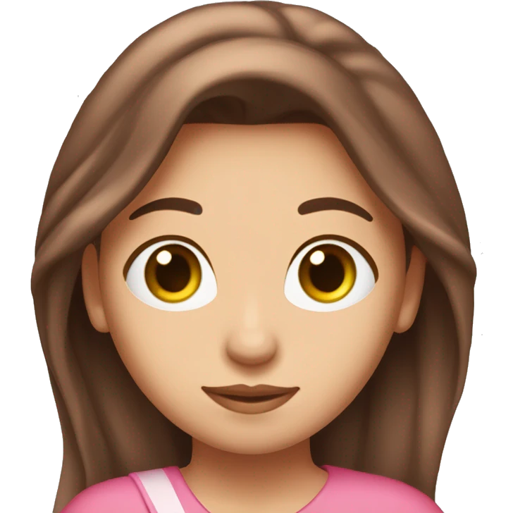 cœur brisé rose brunette rose in long hair emoji