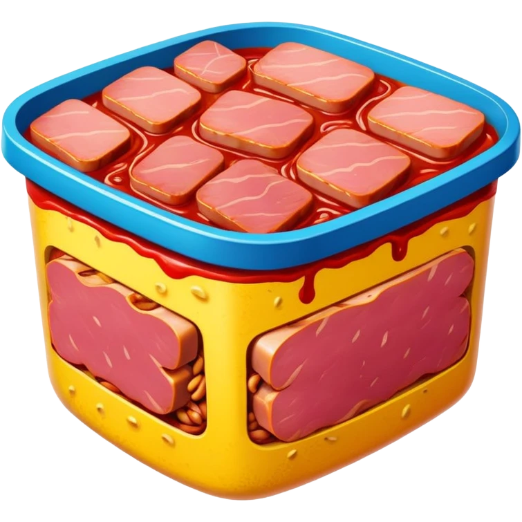 pop art SPAM meat slop landscape  emoji