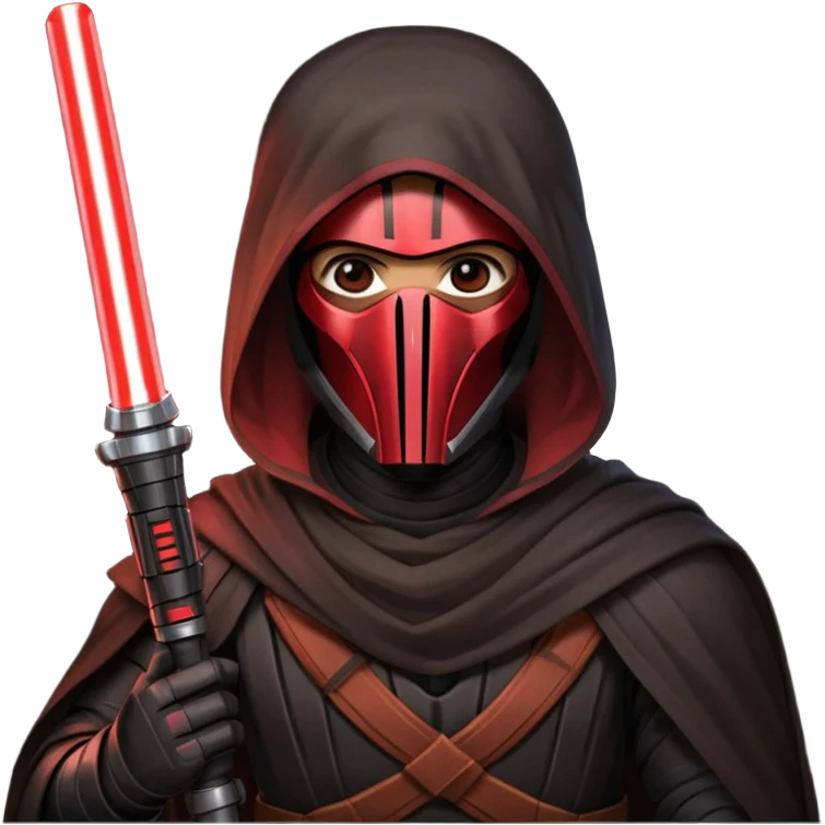 Darth Revan with his mask on holding red lightsaber emoji