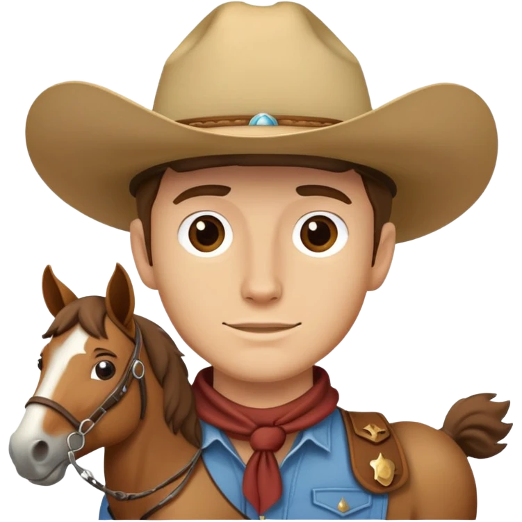 Ryan on a horse wearing a cowboy hat emoji