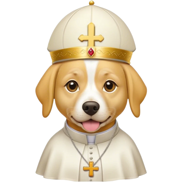 yellow dog with pope hat  emoji