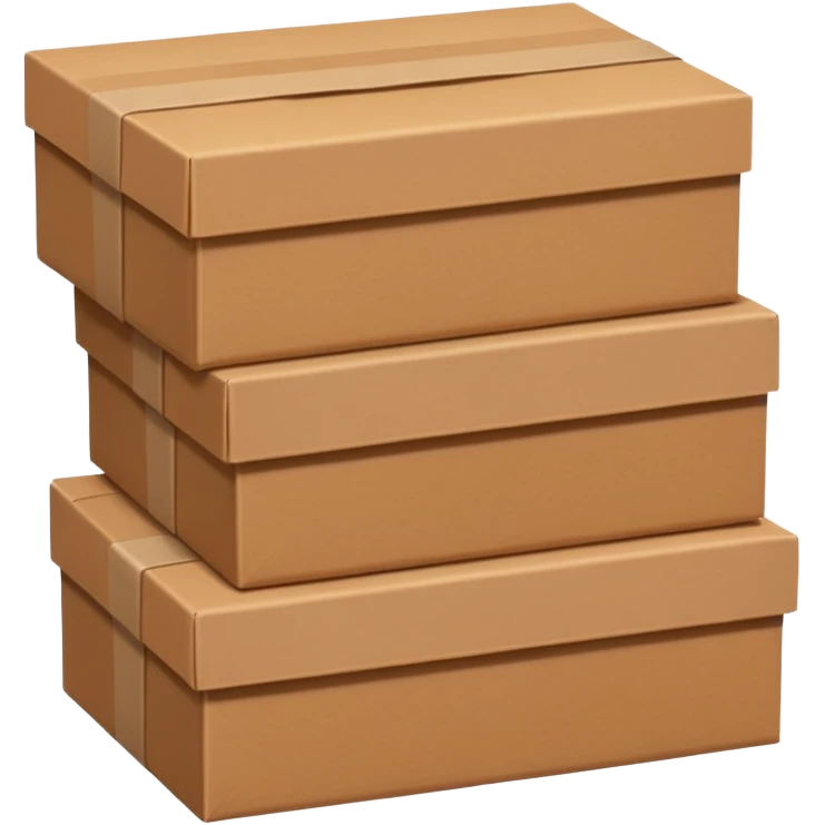 three brown paper boxes emoji