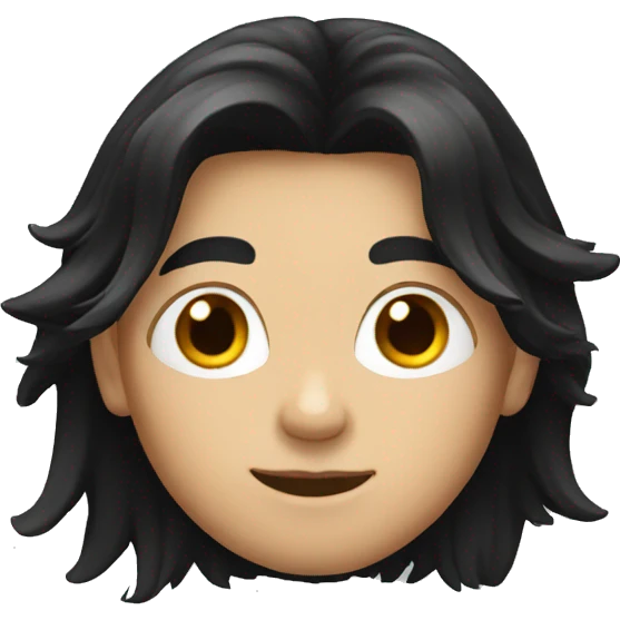 Boy with long black hair emoji