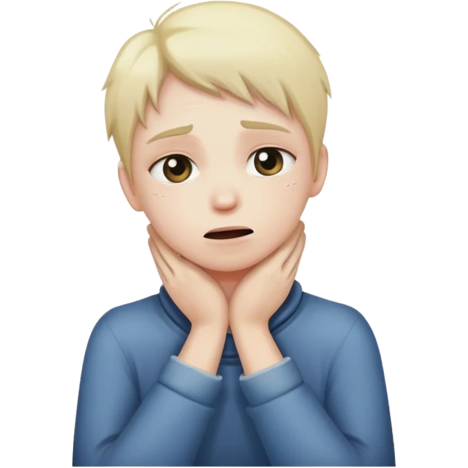 Emoji crying with hands over neck  emoji