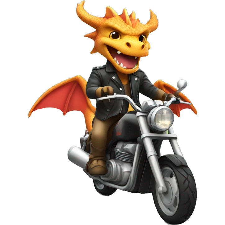 Dragon riding a motorcycle  emoji
