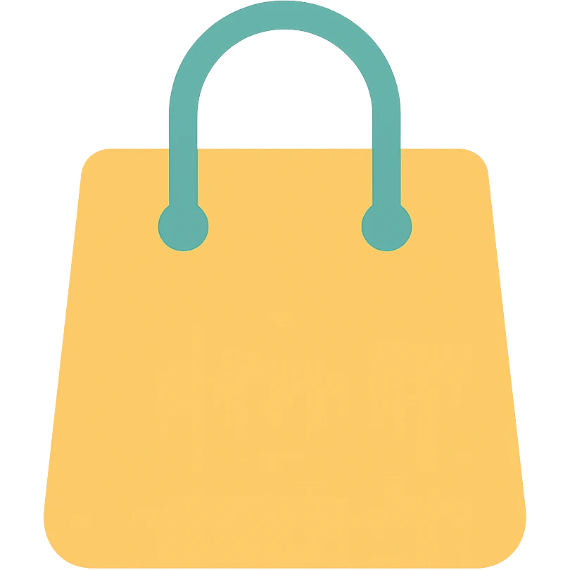 shopping bag icon, color filled, with handles emoji