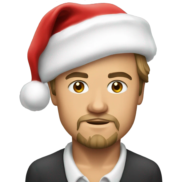 leonardo dicaprio with santa hat emoji