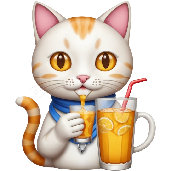 Gato con bebida emoji