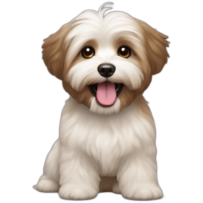brown coloured dog bichon havanese crazy tongue emoji