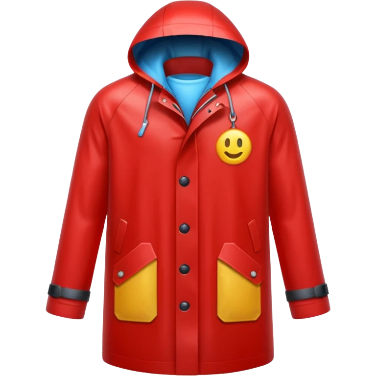 red raincoat, just rain coat, negative: object. emoji