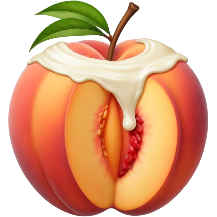 Peach with cream coming out emoji