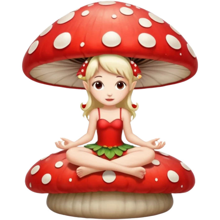 Fairy sitting on mushroom emoji