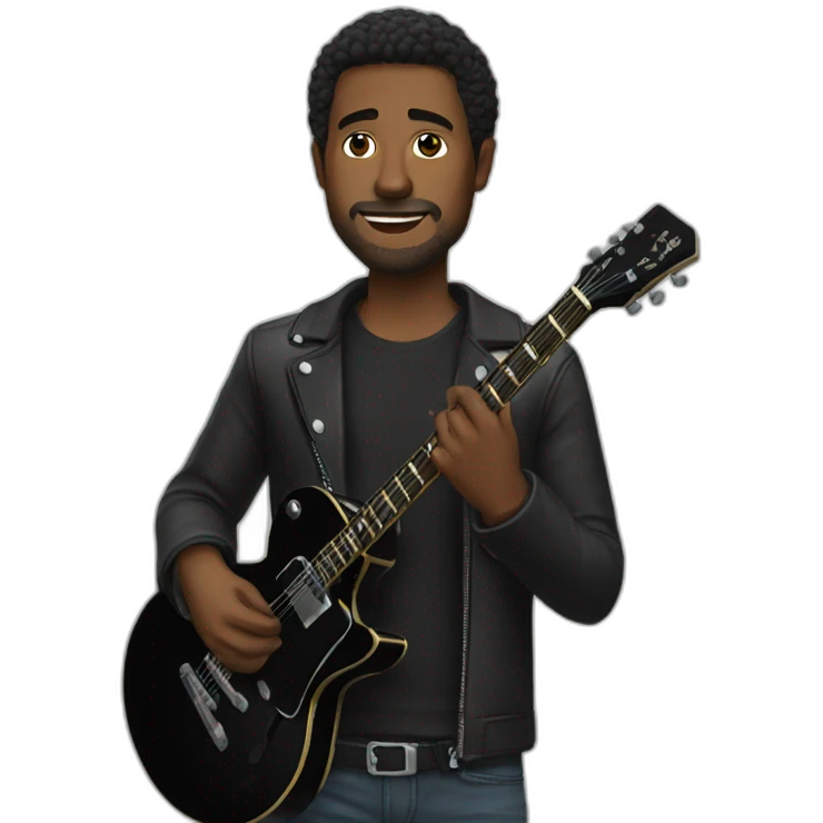 man with black guitar emoji