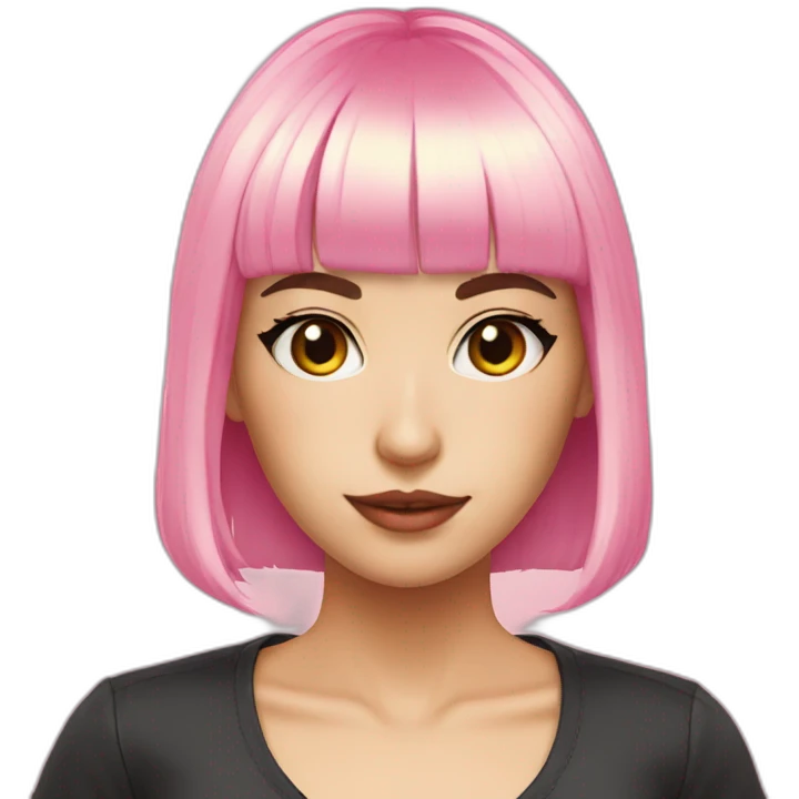 Blonde bangs bob gamer pink emoji