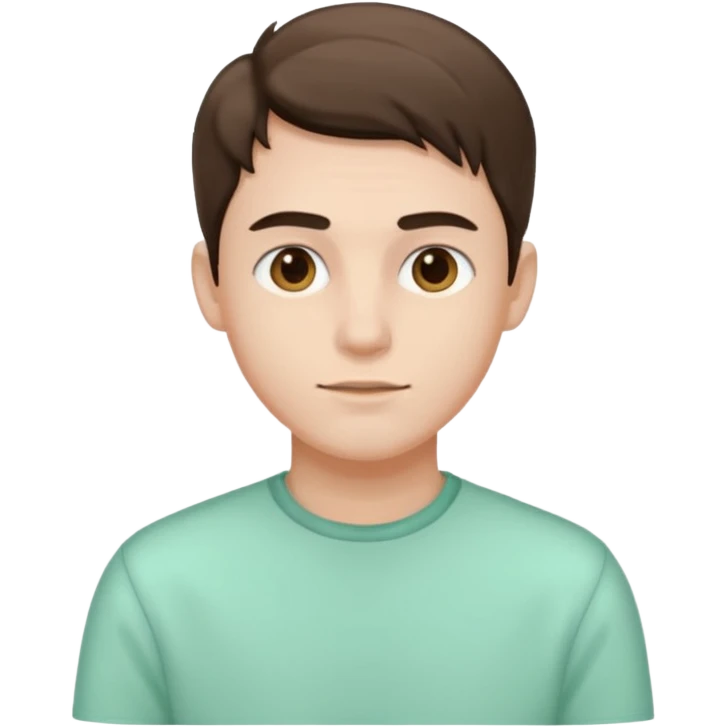 민트색 옷을 입고 있는 젊은 남성 emoji