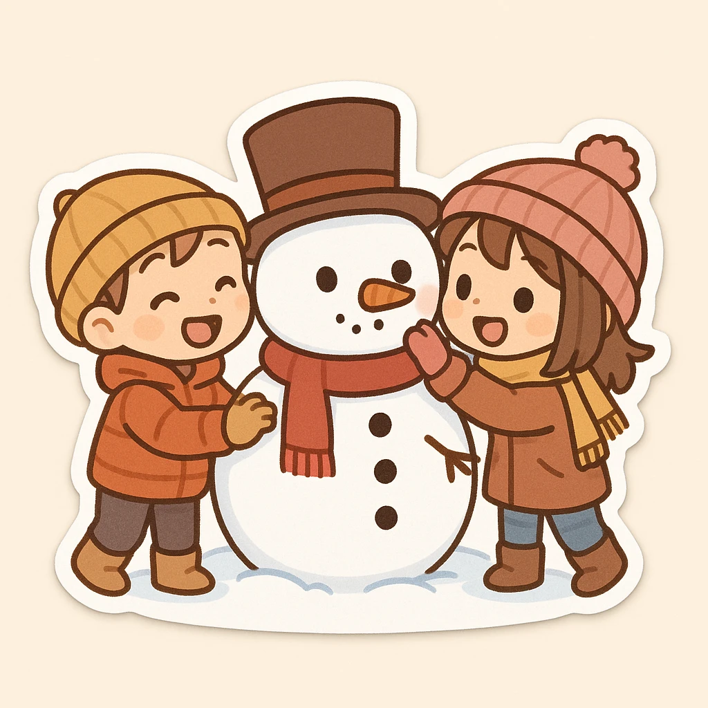 people making a snowman emoji