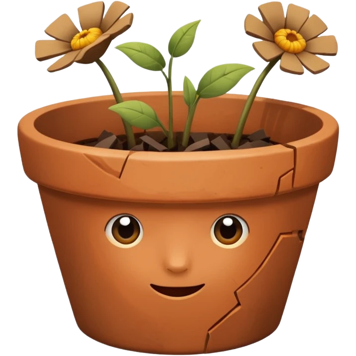 broken flower pot emoji