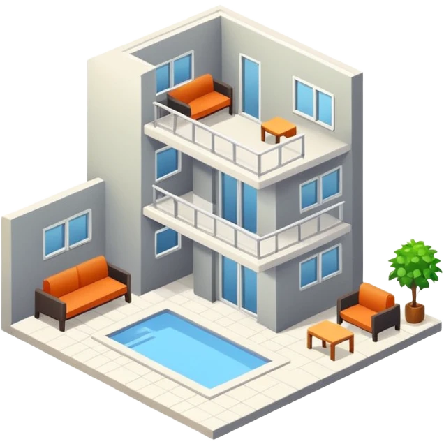 isometric view of an apartment emoji