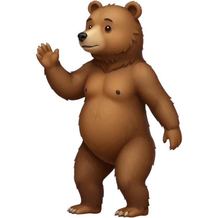 Un oso parado en 2 patas de lado emoji