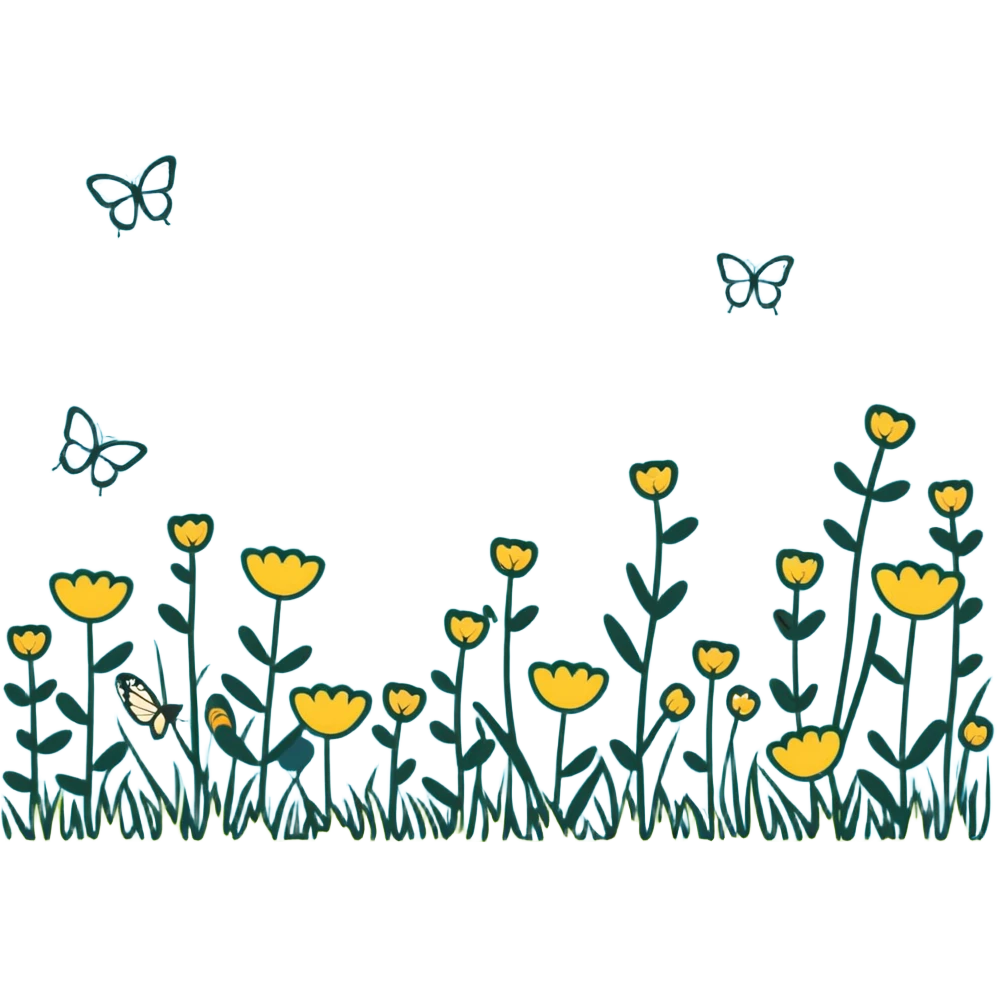 spring meadow with butterflies emoji