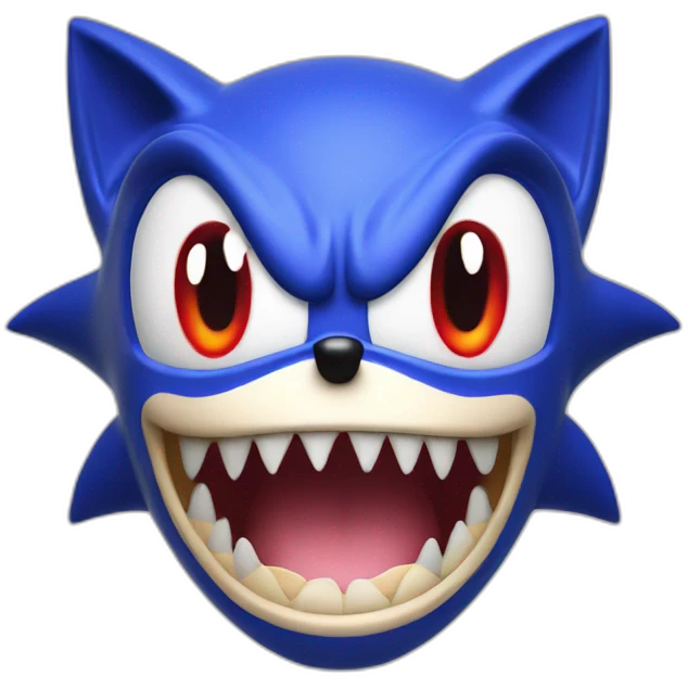 sonic with red eyes and sharp teeth emoji