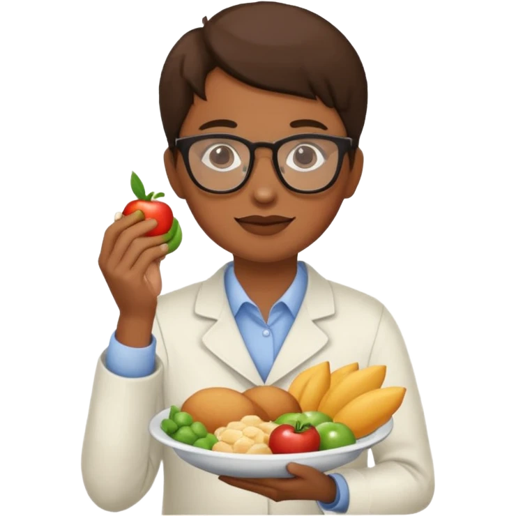 Social worker with glasses and food emoji