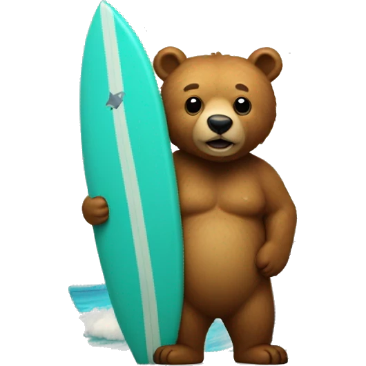 california bear with surfboard emoji