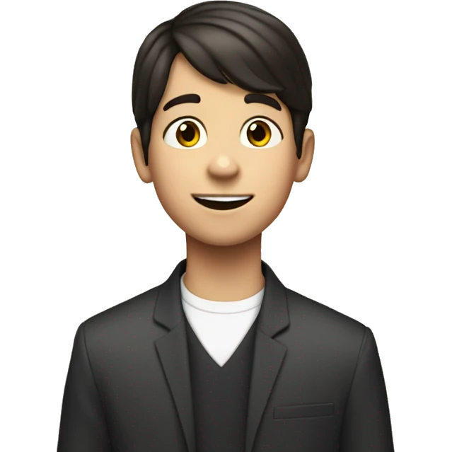 10 year old boy white boy with dark hair singing at chruch emoji