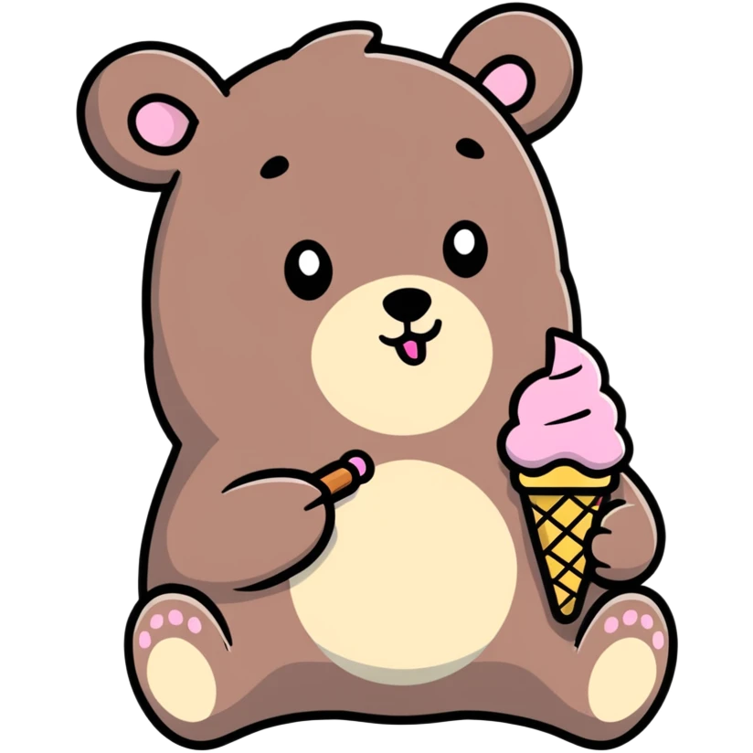 bear eating ice cream emoji