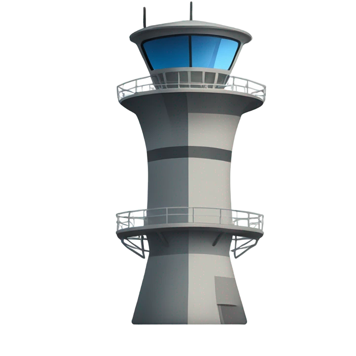air traffic control tower, tall, front view emoji