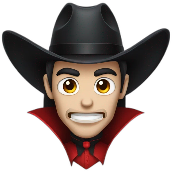 Dracula with cowboy hat emoji