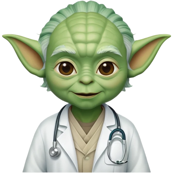Yoda dressed as a doctor emoji