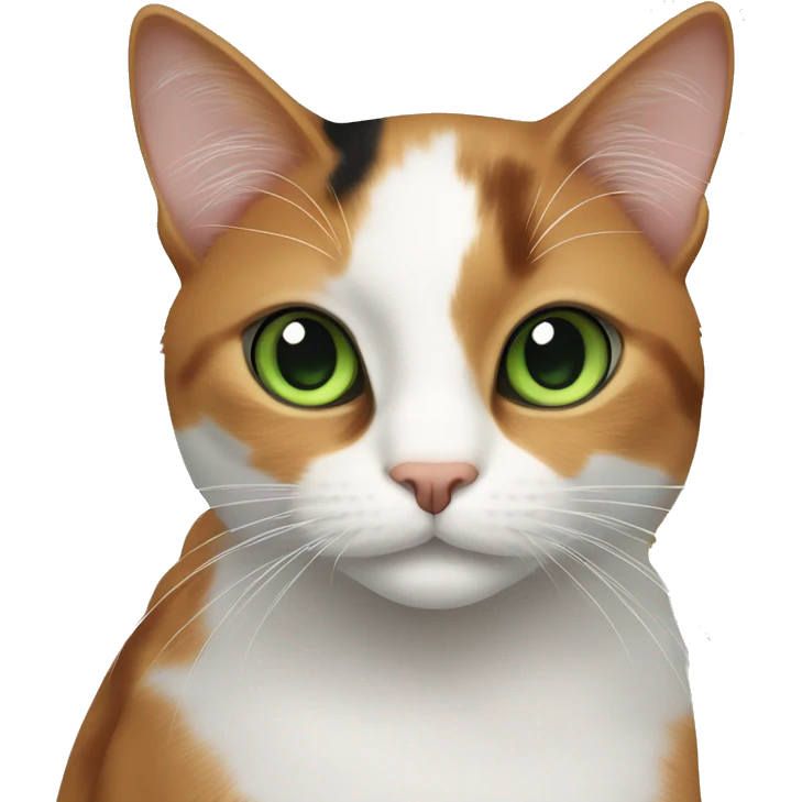 calico cat with green eyes emoji