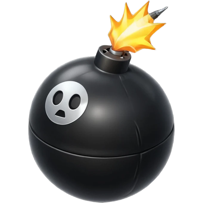 classic round cartoon bomb with a lit fuse, simple and bold emoji