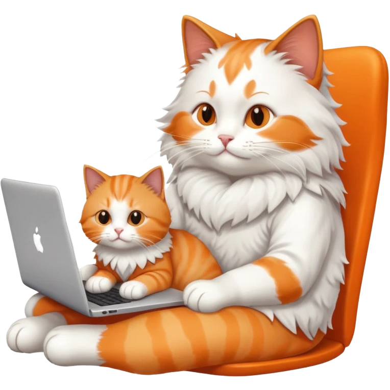 cat sitting on person's lap while working on laptop emoji