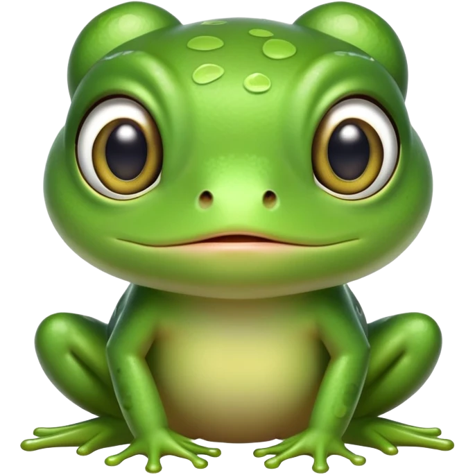 cute green frog with big eyes emoji