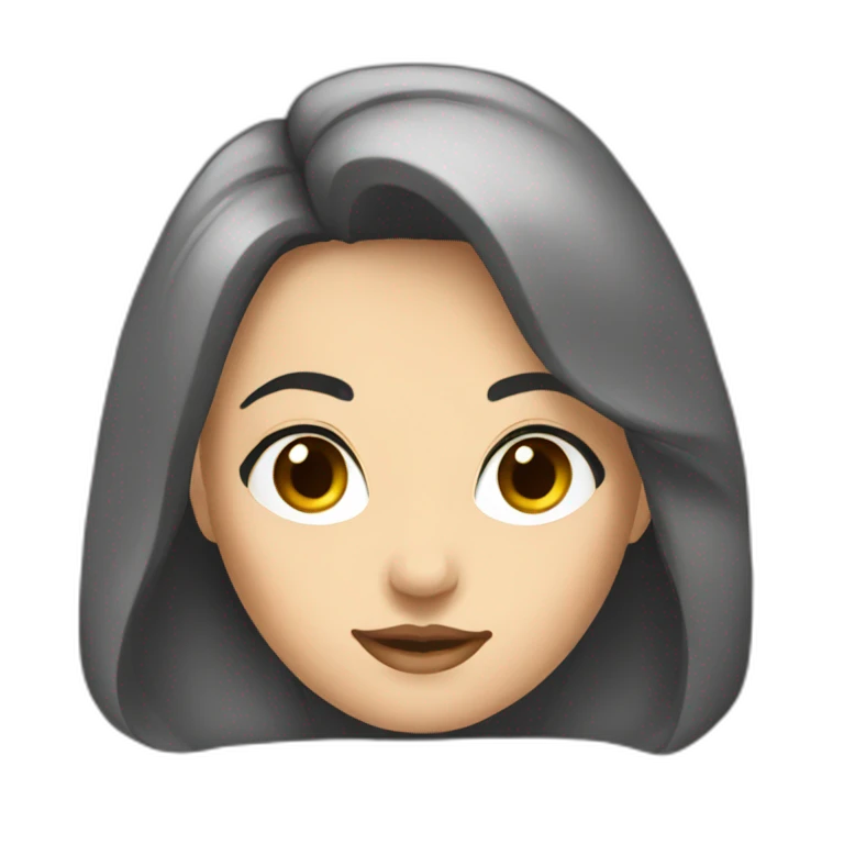 Anastasiia with browm hair emoji