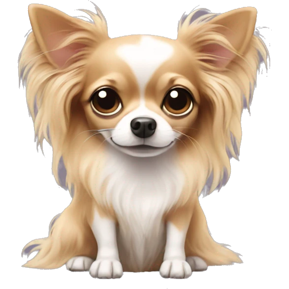 Hearts and long haired chihuahua emoji