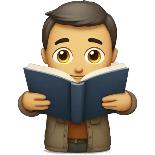 Man writhe a book emoji
