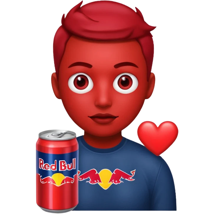 Emoji with heart eyes and red Bull can  emoji