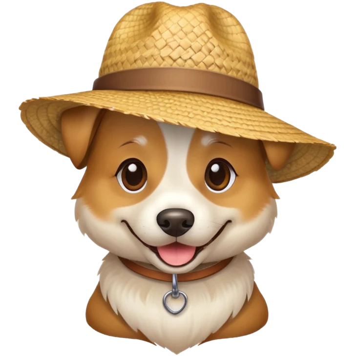 Perro con gorro de paja  emoji