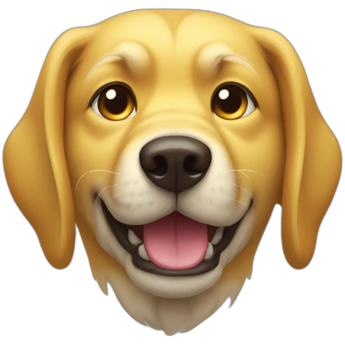yellow dog face with wry smile emoji