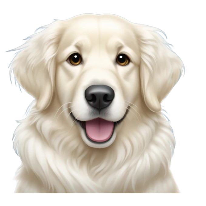 A English cream golden retriever in snow emoji