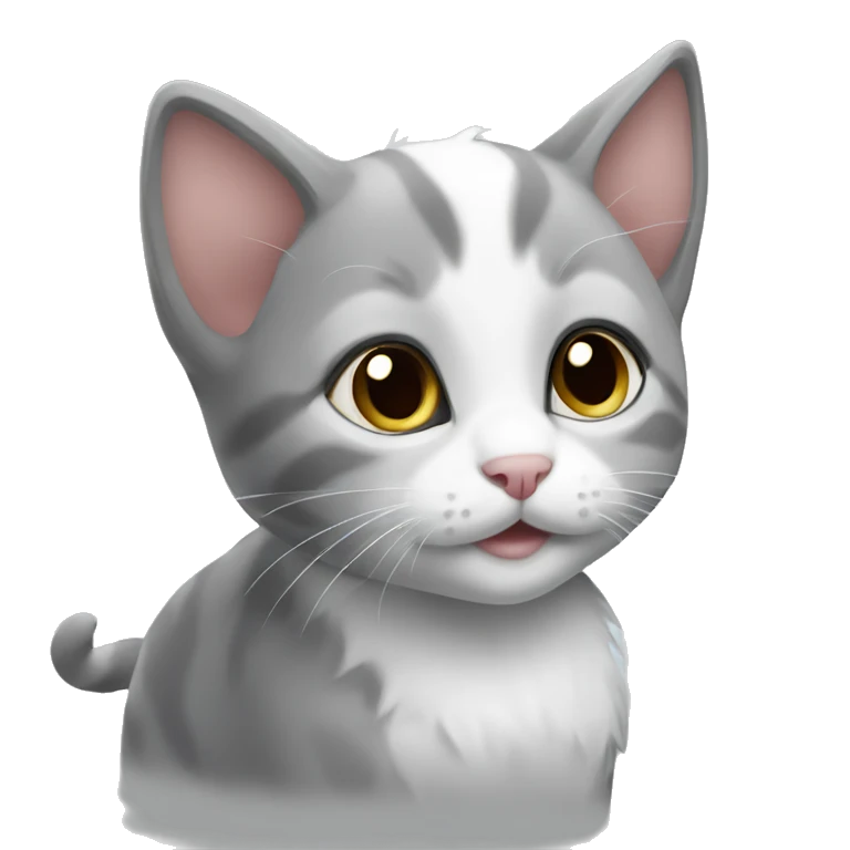 Grey and white kitten emoji