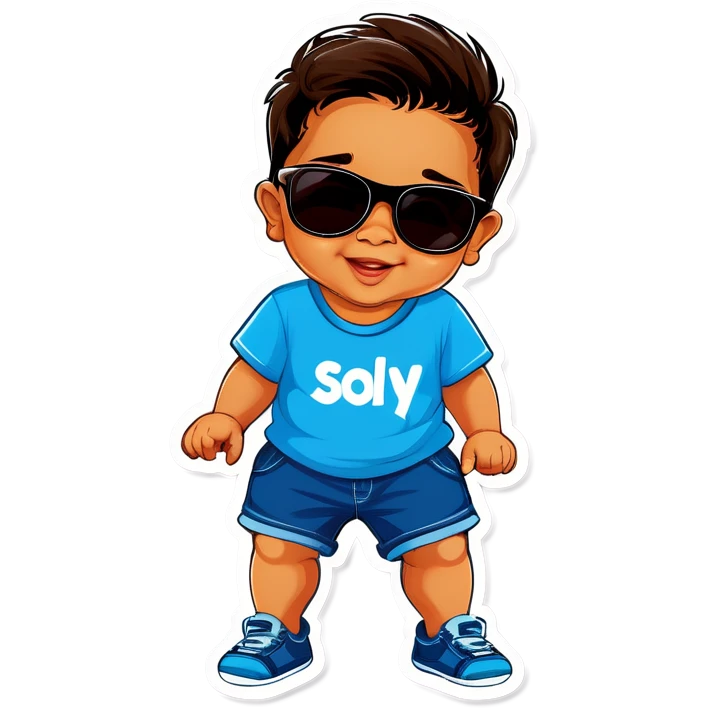 Hispanic baby boy wearing sunglasses ￼ emoji